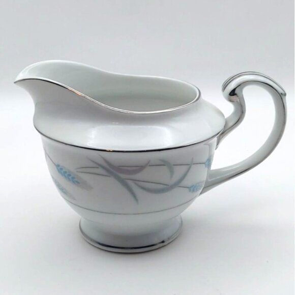 Valmont China Royal Wheat Porcelain Sugar Bowl W/ Lid & Creamer Set Japan 1950s - Picture 11 of 15